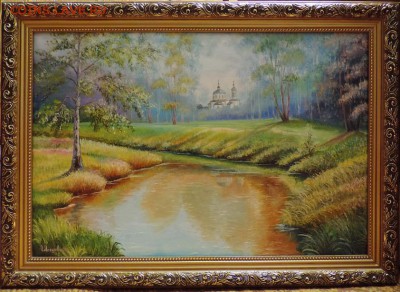 КАРТИНА большая,холст,масло "Недалеко от старого храма" - DSCN4221