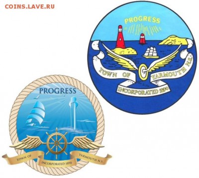 Монеты с Корабликами - Seal_of_the_town_of_Yarmouth,_Nova_Scotia