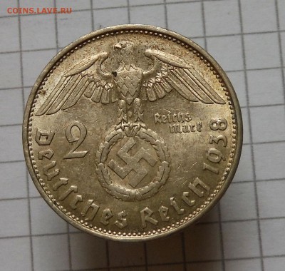 2 трейхсмарки 1938 г с 0 рублей до 22.01.2017 в 22 по Мск - DSCF8287.JPG