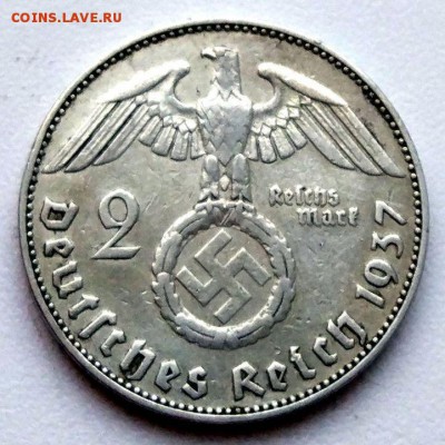 Германия 2 рейхсмарки 1937 J - до 22.01.17г. в 22:00 - 2 марки 1937 _2