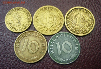 Ассорти рейхспфеннигов 5-10 - 1924-1940 - 23-01-17 - 23-10 - 1