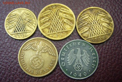 Ассорти рейхспфеннигов 5-10 - 1924-1940 - 23-01-17 - 23-10 - 11