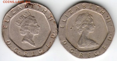 Великобритания. 20 пенсов 1983, 1990 г. до 24.00 26.01.17 г - Scan-170116-0027