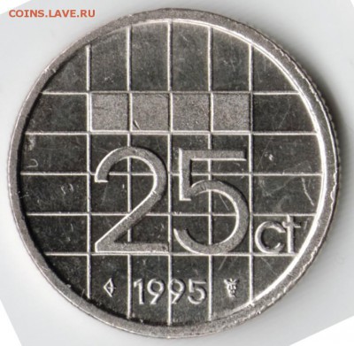 Нидерланды. 25 центов 1995 г. до 24.00 27.01.17 г. - Scan-170116-0015