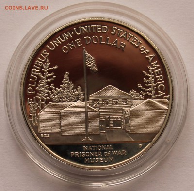 США 1 доллар 1994 Р серебро "U.S. Prisoner of War Museum" - 4