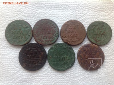 Денга 7 шт.  1734-1750г окончание 22.01.2017г - image