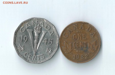 Канада 5 центов 1945 и 1 цент 1932 до 25.01.2017 22:00 - Канада-01