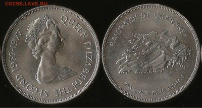 Гернси 25 пенсов 1977 года - 22:00 мск 26.01 - Гернси