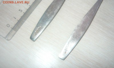 Ложка для десерта 2 штуки Глубокие Мельхиор клеймо "МК6" ССС - 681.JPG