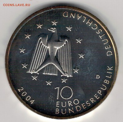 Ag ФРГ 10€ 2004D КОСМИЧЕСКАЯ СТАНЦИЯ 26.01-22Ч (Д399) - 5-гФ1