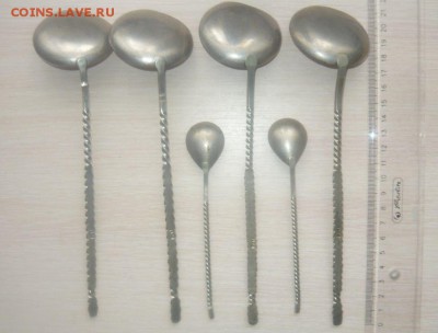 Разные Ложка десертная мельхиор СССР Фигурная ручка 6 штук - 512.JPG