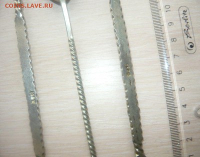Разные Ложка десертная мельхиор СССР Фигурная ручка 6 штук - 513.JPG