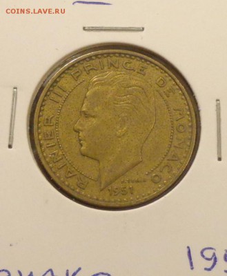 МОНАКО - 20 франков 1951 до 29.01, 22.00 - Монако 20 фр 1951