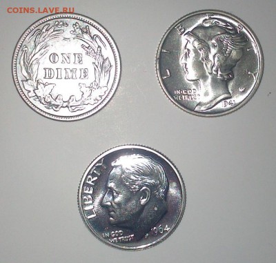 США 10 центов: 1910, 1941, 1964 До 30.01.2017 22-00 МСК - DSC_0075