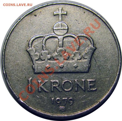 N68 Норвегия 1 крона 1979 до 25.01 в 22°° - N68 Norge 1kr 1979_1