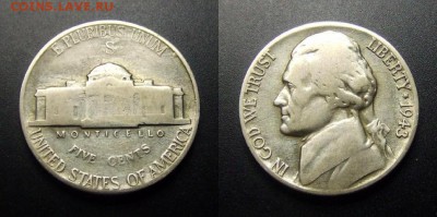 МОНЕТЫ МИРА 01-17 - США – 5 центов (1943) (Ag)