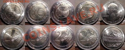 Памятные 2-хевровики и квотеры США. - Евро