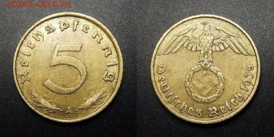 МОНЕТЫ МИРА 01-17 - Германия (3-й Рейх) – 5 рейхспфеннигов (1938 А) алюм.-бронза №3