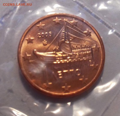 1 евроцент 2005 г., Греция, UNC - 20160606_0812561