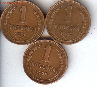 Копейки 1924 г.( 3 шт ) До 28.01.17 в 22- 00 по мск - 017