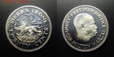 МОНЕТЫ МИРА 01-17 - Сьерра-Леоне – 20 центов (1964) proof