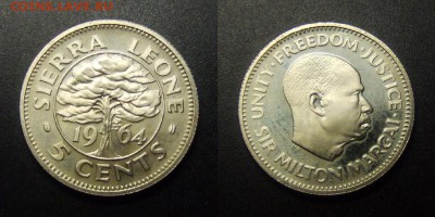 МОНЕТЫ МИРА 01-17 - Сьерра-Леоне – 5 центов (1964) proof