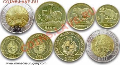 Животные на монетах - Уругвай ходячка2011