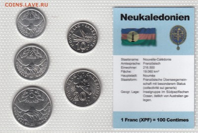 Набор Новая Каледония. 5 монет 2003. Запайка. До 1.02. 22-00 - НОВАЯ КАЛЕДОНИЯ - 1А (290)
