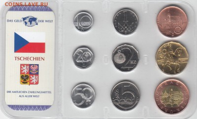 Набор Чехия. 9 монет. В пластике. До 1.02 22-00 - ЧЕХИЯ - А (180)