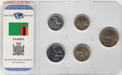 Набор Замбия. 5 монет. В пластике. До 1.02 22-00 - Замбия - 1а (390)