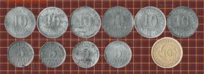 Погодовка монет "Веймарской Республики" на оценку! - 10ПФ-5ПФ