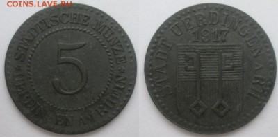 Нотгельды Германии. Обзорная тема. - 5 пф.1917г. Юрдинген.JPG