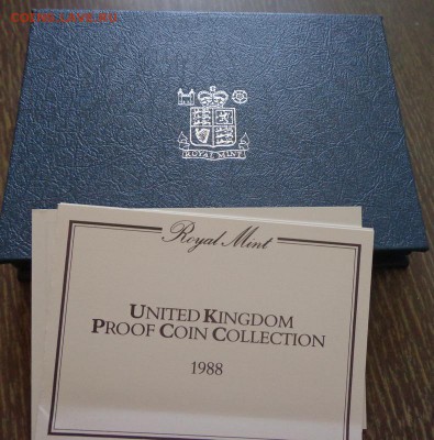 АНГЛИЯ - оф. жесткий набор 1988 г. книжечка до 3.02, 22.00 - Англия набор 1988 темно-синяя коробка_1