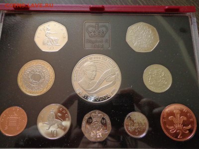 АНГЛИЯ - набор 1998 г. кожаная книжечка до 3.02, 22.00 - Англия набор 1998 красная коробка_2