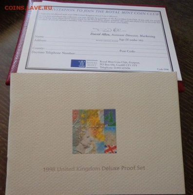 АНГЛИЯ - набор 1998 г. кожаная книжечка до 3.02, 22.00 - Англия набор 1998 красная коробка_4