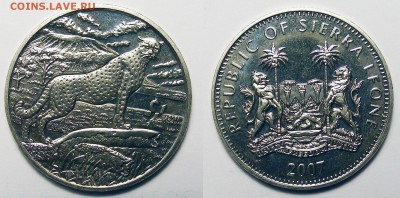1 доллар Сьерра Леоне 2007 Гепард. До 02.02 в 22.10 - 1 доллар Сьерра Леоне 2007 Гепард