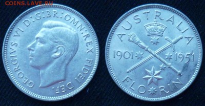 Австралия флорин.Георг 6.Федерация.1951 - 1951