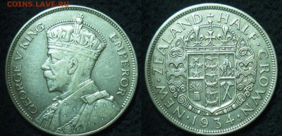 Новая Зеландия.Полкроны.Георг 5.1934. - 212 1934
