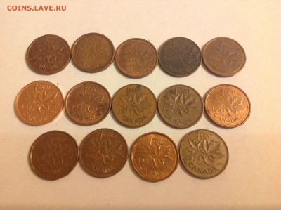 1 ЦЕНТ, КАНАДА, ПОГОДОВКА, 14 МОНЕТ - 1 (42)