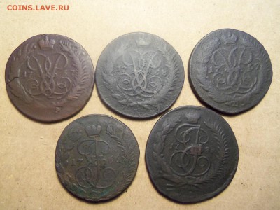 2 коп.,1757-1788 г., 5 шт. До 31.01.2017 г. 22 00 мск. - 101_5945.JPG
