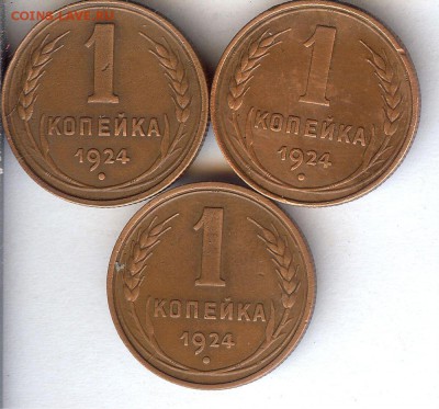 Копейки 1924 г.( 3 шт ) До 2.02.17 в 22- 00 по мск - 026