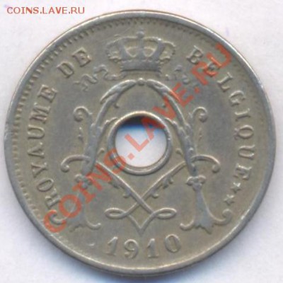Бельгия  5 центов. 1910 г. До 23.01.11 г. 20-00 МСК. - Бельгия 5.1