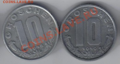 Австрия 10 грошен 1948,49 цинк до 24.01 21.00мск - Австрия 10 грошен 1948,49-1