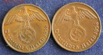 С 1 руб. III-й РЕЙХ  2 пфеннига 1938г."F"и"Е"  до 6.02 в 22 - IMG_4437.JPG