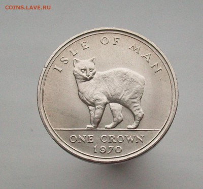 Крона Шайба !! Остров Мэн 1 крона 1970 Кошка - 100_7022