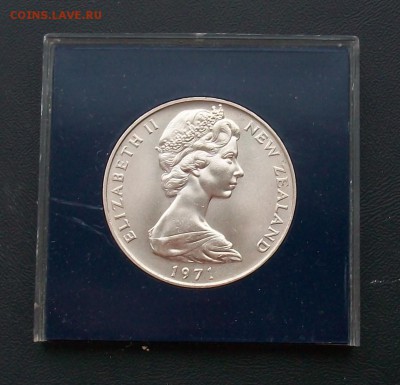 Крона Шайба !! Новая Зеландия 1$ доллар 1971 Герб коробка - 100_6750