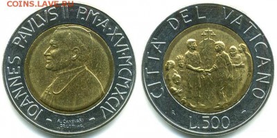 биметалл Ватикан 500 лир 1994 - 500-lire-1994