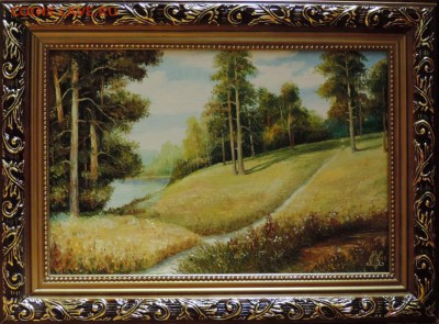 КАРТИНА  красивая! "Сосны на  берегу" холст,масло. - DSCN4342
