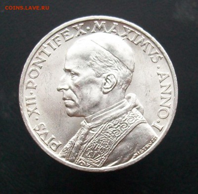 Ватикан 5 лир 1939 Серебро - 100_6717