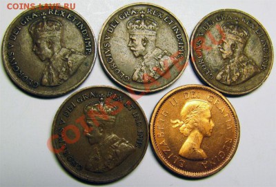 N73 1¢ Канада 5 шт. 1928, -29, -32, -33,-64 до 28.01 в 22°° - N73 1c Canada 5 pcs_2